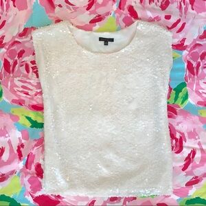 White Sequin Blouse Perfect For Date Nights  XS in Excellent Condition